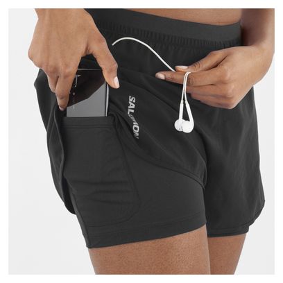 Salomon Cross Run Women's 2-in-1 Shorts Black
