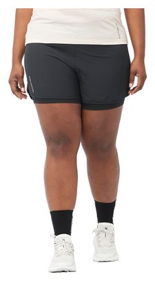 2-in-1 Shorts für Frauen Salomon Cross Run Schwarz