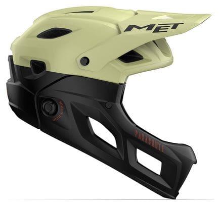 Remove chinguard Helmet Met Parachute MCR Mips Green/Black