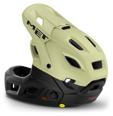 Remove chinguard Helmet Met Parachute MCR Mips Green/Black