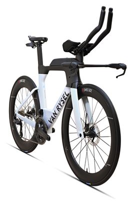 Van Rysel XCR Tri Triathlon Bicicletta Shimano Ultegra Di2 12S 700 mm Bianco Olografico 2025