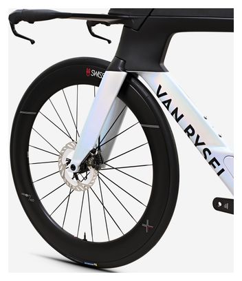 Van Rysel XCR Tri Triathlon Bicicletta Shimano Ultegra Di2 12S 700 mm Bianco Olografico 2025