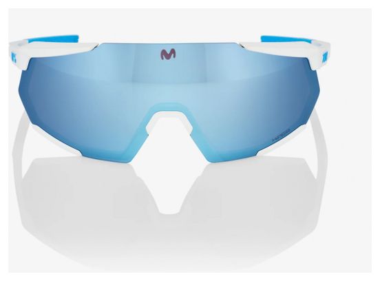 100% Racetrap 3.0 Brille - SE Movistar Team Weiß - Verspiegelte Gläser Mehrschichtig Blau Hiper