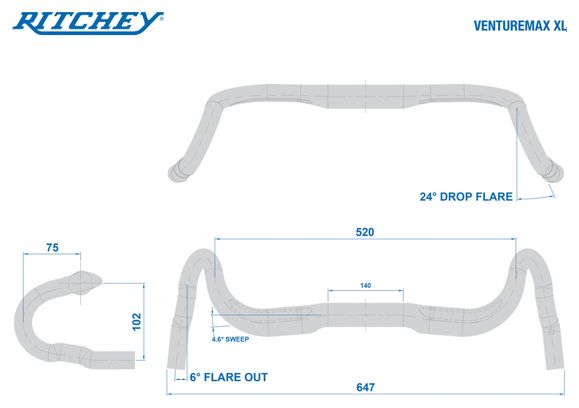 Cintre Ritchey Comp VentureMax XL 31.8 mm Noir