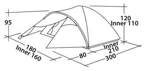 Tente de camping Easy Camp Quasar 300 Bleu