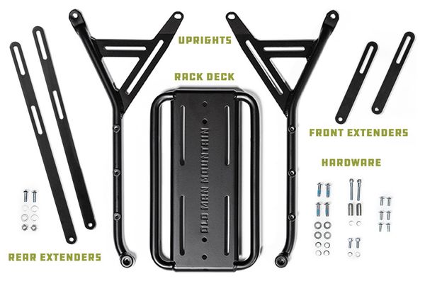 Old Man Mountain Elkhorn Tall Front/Rear Rack, Black