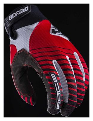 Ein Paar lange Handschuhe Five Race Rot Schwarz Weiß