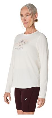 Maillot manches longues Asics Fujitrail Logo Blanc Femme