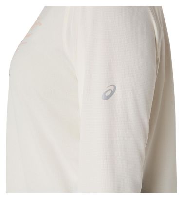 Maillot manches longues Asics Fujitrail Logo Blanc Femme