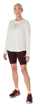 Maillot manches longues Asics Fujitrail Logo Blanc Femme
