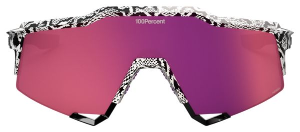 Lunettes 100% Speedcraft Elly 3 White Venom HiPer Violet Miroir