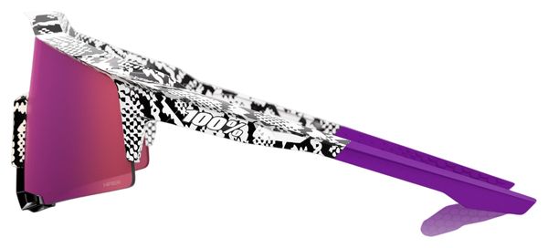 Lunettes 100% Speedcraft Elly 3 White Venom HiPer Violet Miroir
