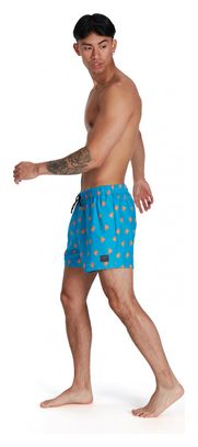 Eco Printed Leisure Swim Shorts Blauw/Geel