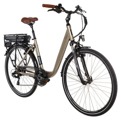 Bicyklet Claude Electric City Bike Shimano Tourney 7S 500 Wh 700 mm Beige Braun