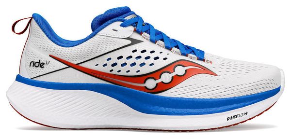 Running Shoes Saucony Ride 17 White Blue Red