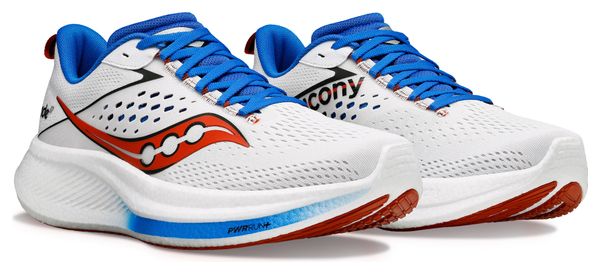 Running Shoes Saucony Ride 17 White Blue Red