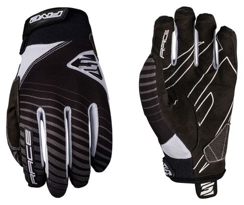Pair of Five Race Long Gloves Black White