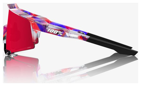 Lunettes 100% Speedcraft FDJ Gloss Translucent Red/Blue Fire Red Miroir