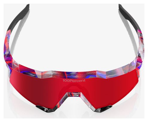 Lunettes 100% Speedcraft FDJ Gloss Translucent Red/Blue Fire Red Miroir