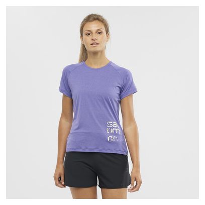 Salomon Cross Run Graphic Short Sleeve Jersey Purple Woman
