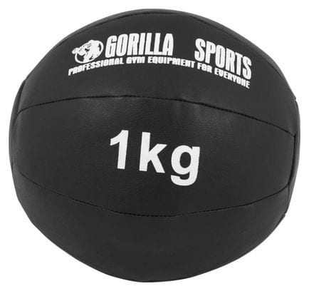 Médecine Ball Gorilla Sports Cuir Synthétique de 1kg à 10kg - Poids : 1 KG