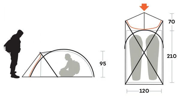 Tenda Ferrino Namika 2 Orange per 2 persone