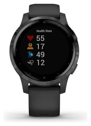 Montre GPS Garmin Vivoactive 4s Gunmetal avec Bracelet Silicone Noir