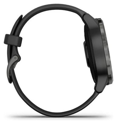 Montre GPS Garmin Vivoactive 4s Gunmetal avec Bracelet Silicone Noir