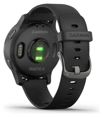 Montre GPS Garmin Vivoactive 4s Gunmetal avec Bracelet Silicone Noir