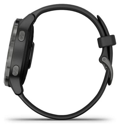 Montre GPS Garmin Vivoactive 4s Gunmetal avec Bracelet Silicone Noir