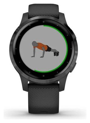 Montre GPS Garmin Vivoactive 4s Gunmetal avec Bracelet Silicone Noir