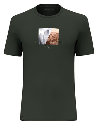Salewa Pure Design Dry Short Sleeve T-Shirt Donkergroen