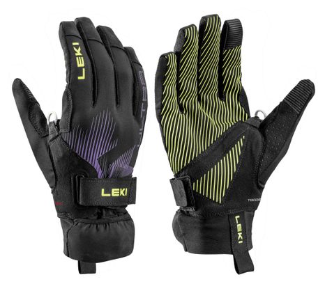 Guanti da trail running Leki Ultratrail Storm TR Nero/Giallo/Viola