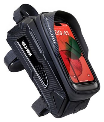 Bolsa de cuadro bici con porta móvil 1 L negra WILD MAN