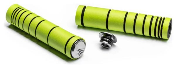 AbsoluteBlack Premium Silicone Dual Density Enduro Grips 33mm Lime Green