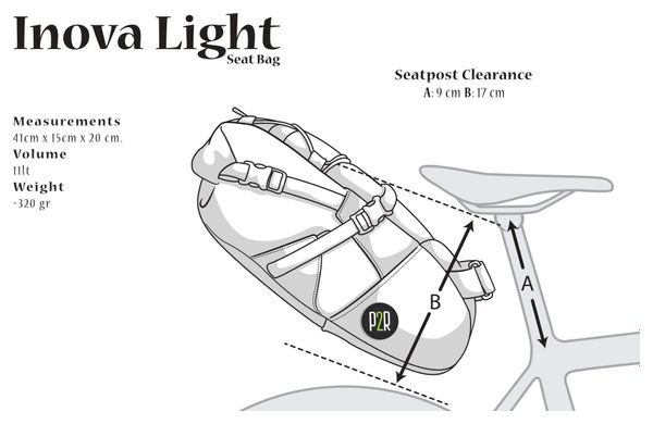 Pack2Ride Inova Light 11L Zadeltas Coyote Beige
