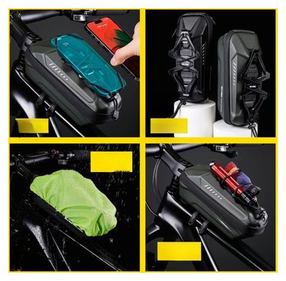 Bike frame bag with phone holder 1L black WILD MAN