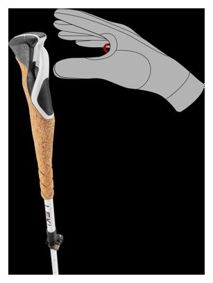 Bâtons Cross Trail Leki FX Superlite Compact 100 - 120 cm Blanc Noir