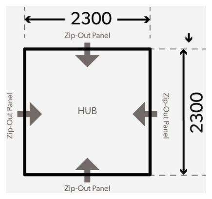 Opblaasbaar Onderdak Dometic Hub Zwart