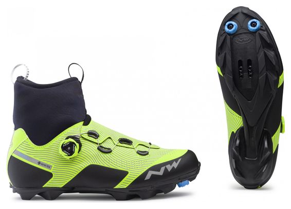 Pair of Northwave Celsius Xc Arctic Gtx Reflect Fluo Yellow MTB Shoes