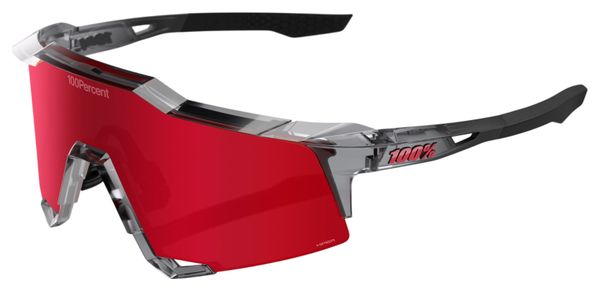 100% Speedcraft MLB Authentic Polished Translucent Gray Fire Red Mirrored Sunglasses