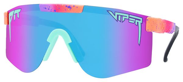 Pair of Pit Viper The Copacabana Double Wide Pink/Blue Goggles