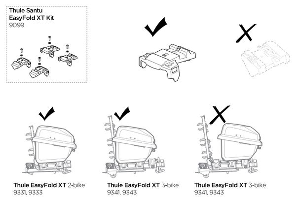 Thule Santu EasyFold XT Kit per Thule Santu Box da traino con portabici da traino Thule EasyFold XT