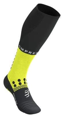 Compressport Full Winter Run Socken Schwarz/Fluo Gelb