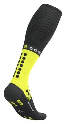 Compressport Full Winter Run Socken Schwarz/Fluo Gelb