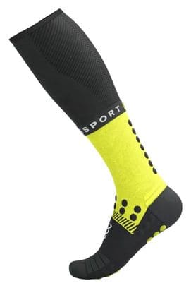 Compressport Full Winter Run Socken Schwarz/Fluo Gelb