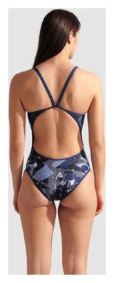 Maillot de bain Arena Scratched Noir/Bleu Femme
