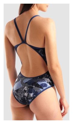 Maillot de bain Arena Scratched Noir/Bleu Femme