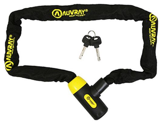 AUVRAY - Chaine Antivol Vélo C-Bloc ø8mm - Longueur 100cm Avec Serrure Intégrée