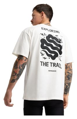 T-shirt ample manches courtes cyclotourisme homme Cyclisme Exploring Sand Beige
